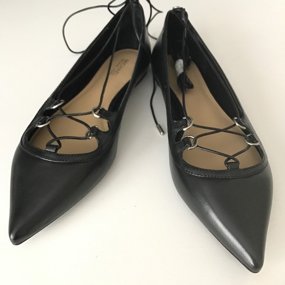 Michael Kors tabby Black flats pointy toe Strappy - Picture 2 of 5